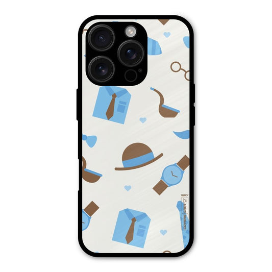 Pipe Hat Watch Pattern Shockproof Hybrid Protection (Metal + TPU) Back Case Cover