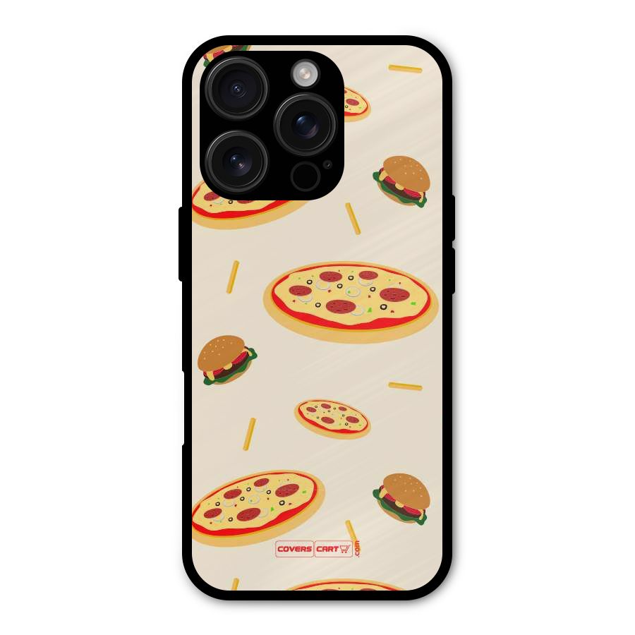 Pizza and Burger Love Shockproof Hybrid Protection (Metal + TPU) Back Case Cover