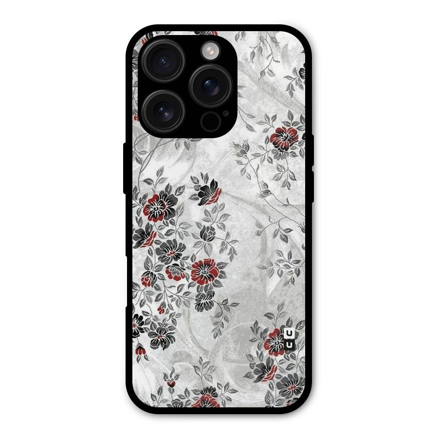 Pleasing Grey Floral Shockproof Hybrid Protection (Metal + TPU) Back Case Cover