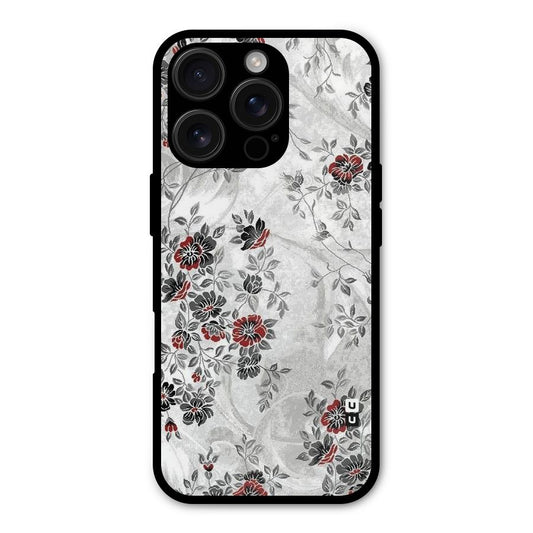 Pleasing Grey Floral Shockproof Hybrid Protection (Metal + TPU) Back Case Cover