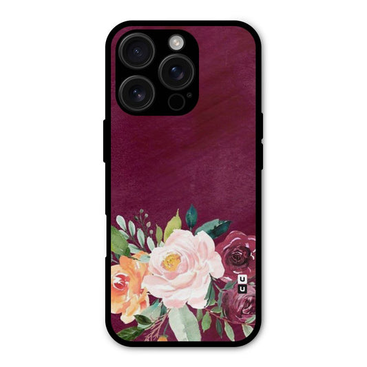 Plum Floral Design Shockproof Hybrid Protection (Metal + TPU) Back Case Cover