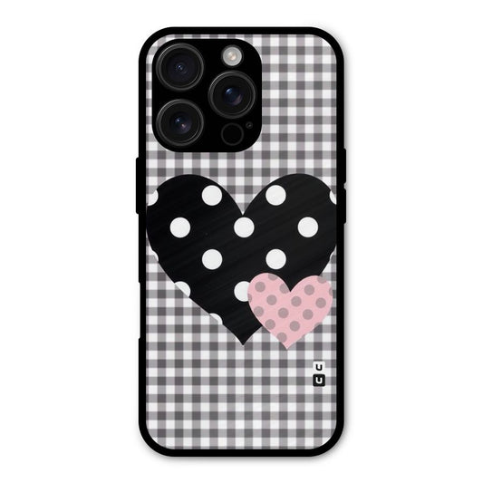 Polka Check Hearts Shockproof Hybrid Protection (Metal + TPU) Back Case Cover
