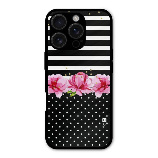 Polka Floral Stripes Shockproof Hybrid Protection (Metal + TPU) Back Case Cover