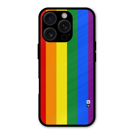Pride Rainbow Stripes Shockproof Hybrid Protection (Metal + TPU) Back Case Cover
