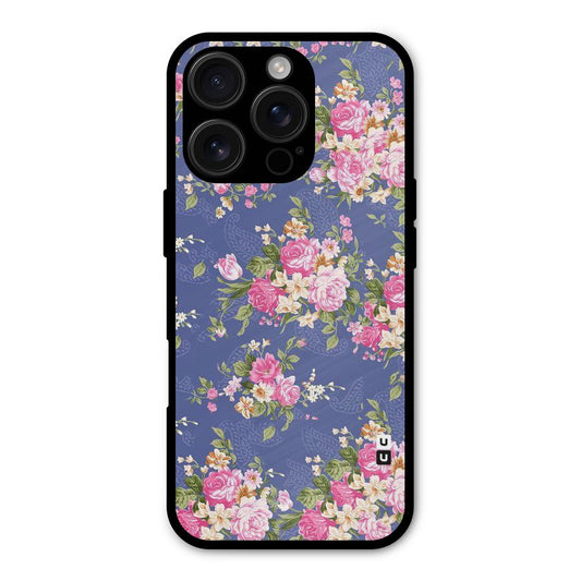 Purple Pink Floral Shockproof Hybrid Protection (Metal + TPU) Back Case Cover