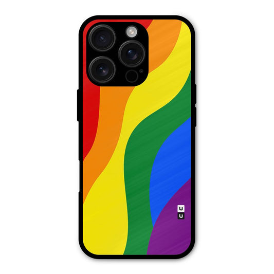 Rainbow Slant Curves Shockproof Hybrid Protection (Metal + TPU) Back Case Cover