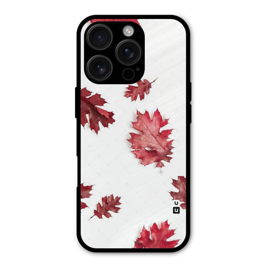 Red Appealing Autumn Leaves Shockproof Hybrid Protection (Metal + TPU) Back Case Cover