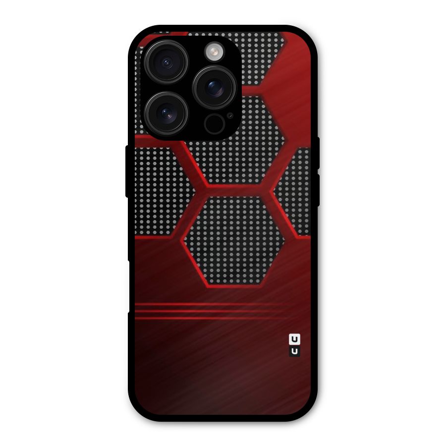Red Black Hexagons Shockproof Hybrid Protection (Metal + TPU) Back Case Cover