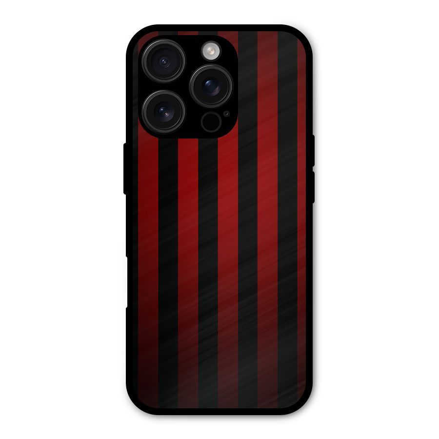 Red Black Stripes Shockproof Hybrid Protection (Metal + TPU) Back Case Cover