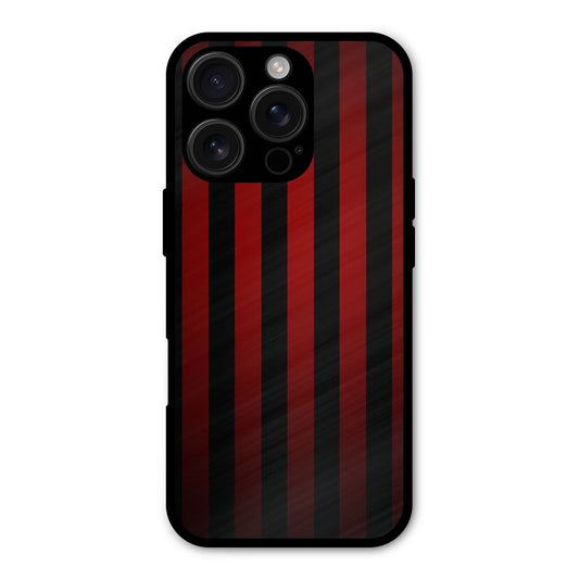 Red Black Stripes Shockproof Hybrid Protection (Metal + TPU) Back Case Cover