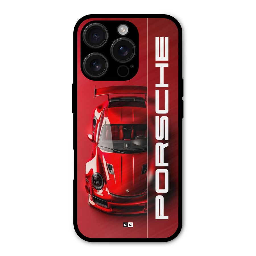 Red Porsche Shockproof Hybrid Protection (Metal + TPU) Back Case Cover