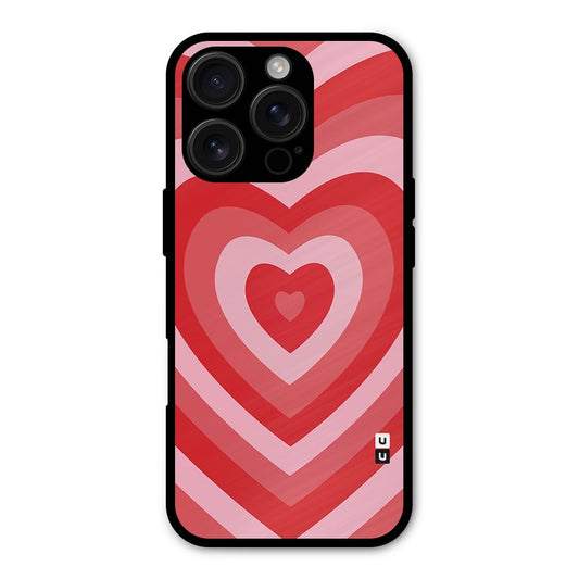Red Retro Hearts Shockproof Hybrid Protection (Metal + TPU) Back Case Cover