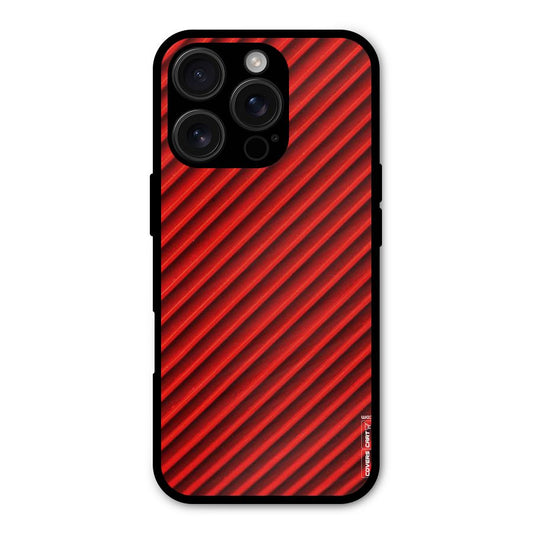 Red Rugged Stripes Shockproof Hybrid Protection (Metal + TPU) Back Case Cover