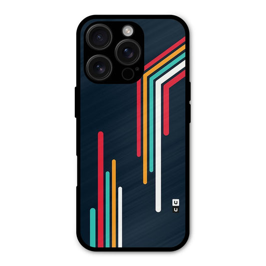 Retro Lines Minimal Stripes Shockproof Hybrid Protection (Metal + TPU) Back Case Cover