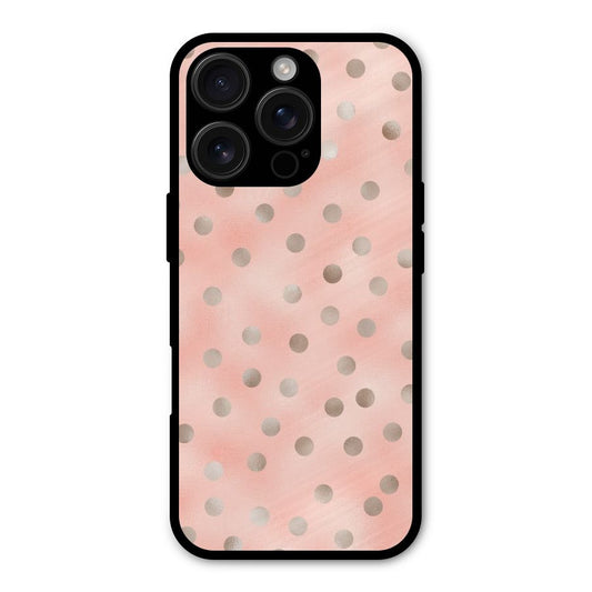 RoseGold Polka Dots Shockproof Hybrid Protection (Metal + TPU) Back Case Cover