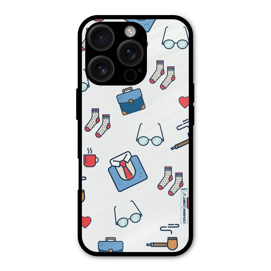 Shirt Spectacles Pattern Shockproof Hybrid Protection (Metal + TPU) Back Case Cover