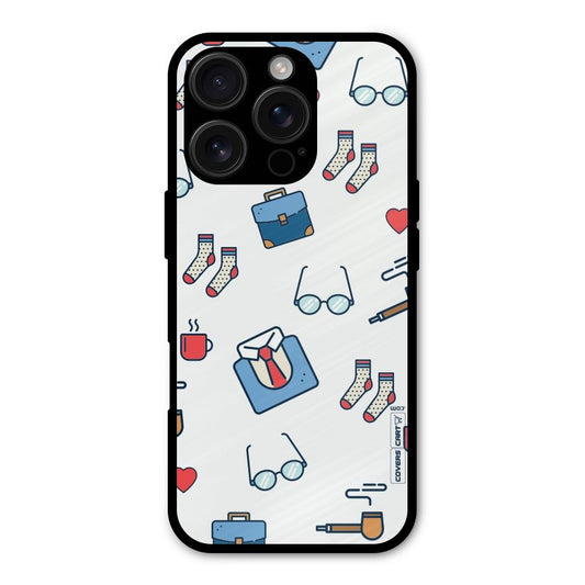 Shirt Spectacles Pattern Shockproof Hybrid Protection (Metal + TPU) Back Case Cover