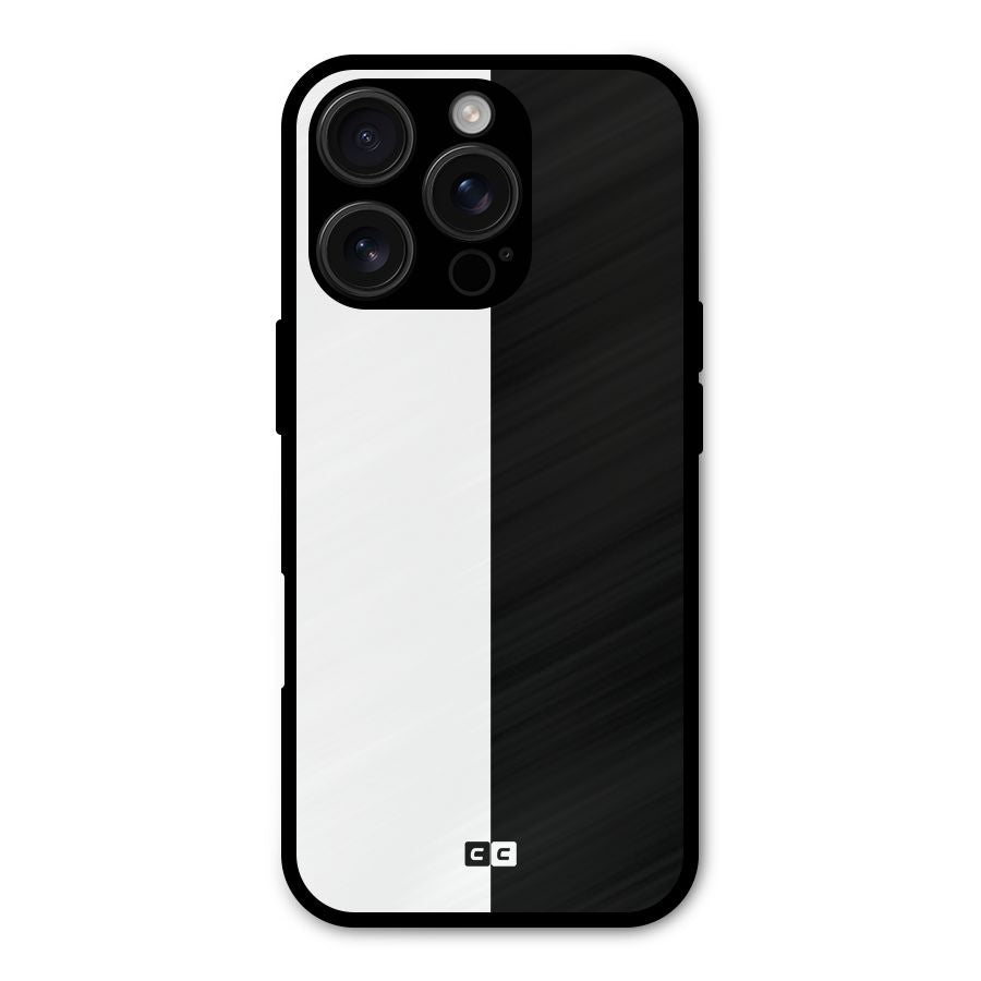 Simple Black White Shockproof Hybrid Protection (Metal + TPU) Back Case Cover