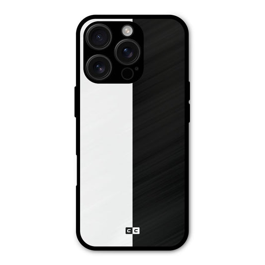 Simple Black White Shockproof Hybrid Protection (Metal + TPU) Back Case Cover