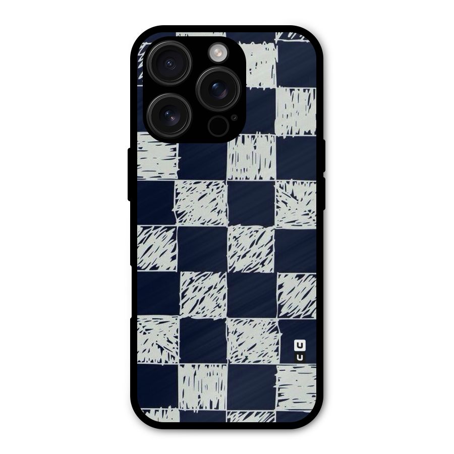 Sketchy Check Design Shockproof Hybrid Protection (Metal + TPU) Back Case Cover