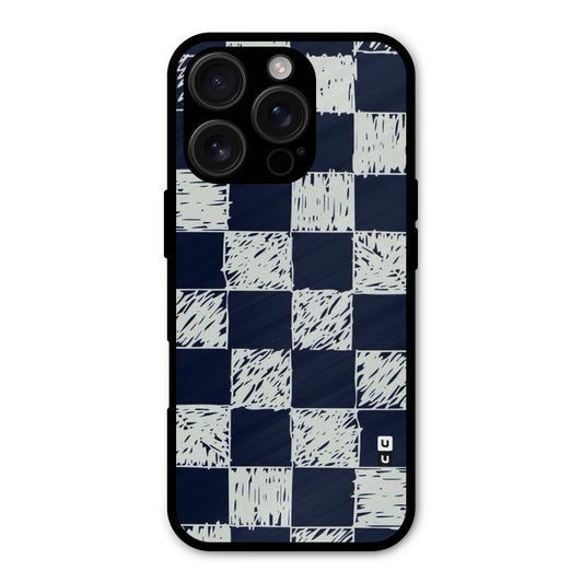 Sketchy Check Design Shockproof Hybrid Protection (Metal + TPU) Back Case Cover