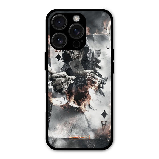 Skull with an Ace Shockproof Hybrid Protection (Metal + TPU) Back Case Cover