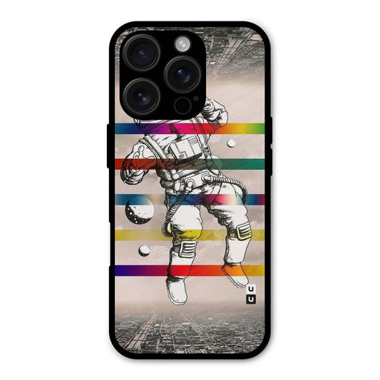 Spaceman Rainbow Stripes Shockproof Hybrid Protection (Metal + TPU) Back Case Cover