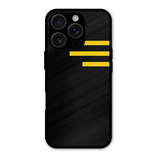 Sports Yellow Stripes Shockproof Hybrid Protection (Metal + TPU) Back Case Cover