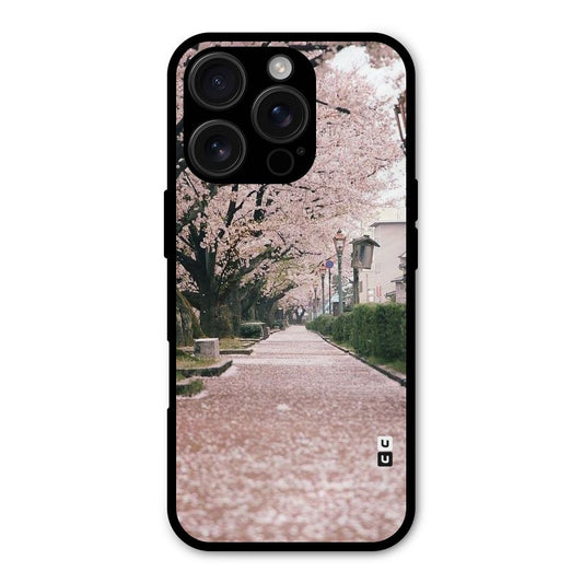 Street In Pink Flowers Shockproof Hybrid Protection (Metal + TPU) Back Case Cover