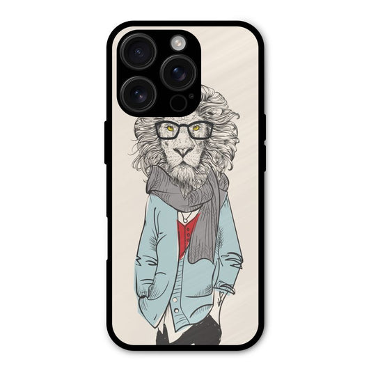 Stylish Lion Shockproof Hybrid Protection (Metal + TPU) Back Case Cover