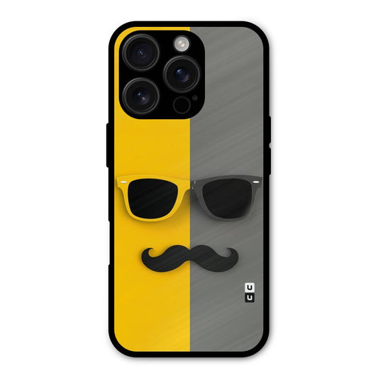 Sunglasses and Moustache Shockproof Hybrid Protection (Metal + TPU) Back Case Cover