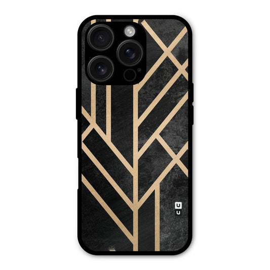 Tri Lines Gold Shockproof Hybrid Protection (Metal + TPU) Back Case Cover