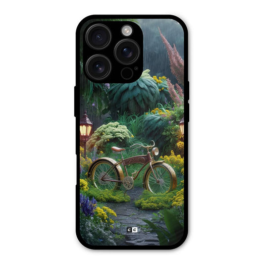 Vintage Cycle In Garden Shockproof Hybrid Protection (Metal + TPU) Back Case Cover