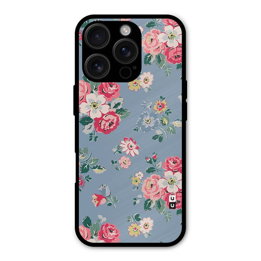 Vintage Flower Pattern Shockproof Hybrid Protection (Metal + TPU) Back Case Cover