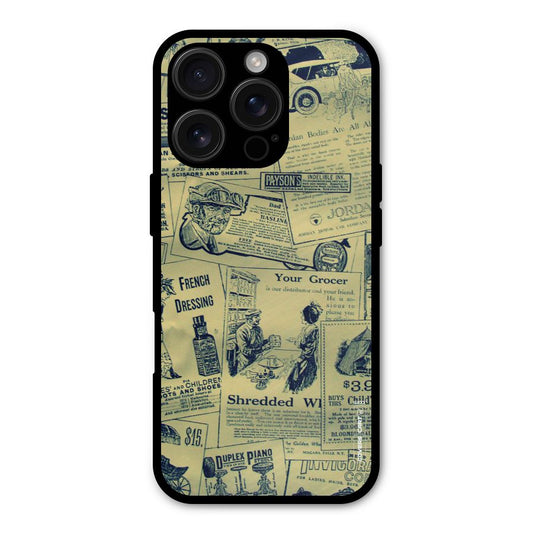 Vintage Newspaper Cutouts Shockproof Hybrid Protection (Metal + TPU) Back Case Cover