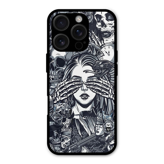 Vintage Skulls and Girl Style Shockproof Hybrid Protection (Metal + TPU) Back Case Cover