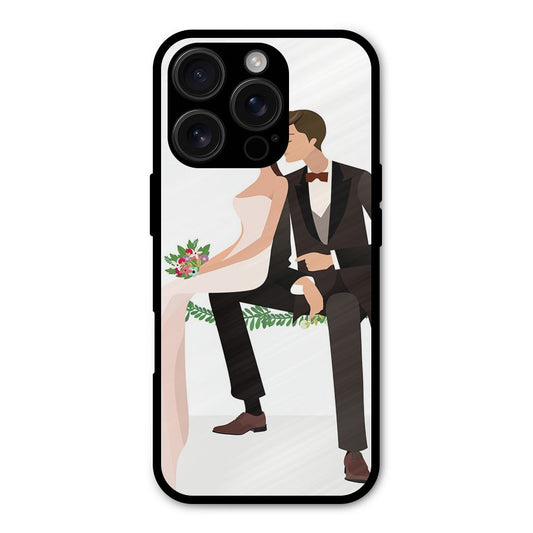 Wedding Couple Shockproof Hybrid Protection (Metal + TPU) Back Case Cover