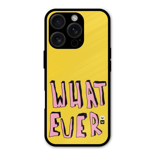 Whatever Yellow Shockproof Hybrid Protection (Metal + TPU) Back Case Cover