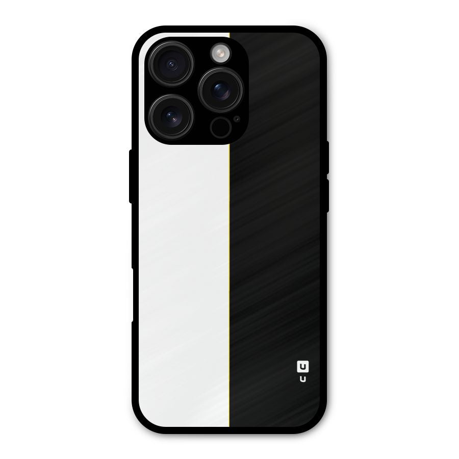 White Black Super Minimalistic Shockproof Hybrid Protection (Metal + TPU) Back Case Cover