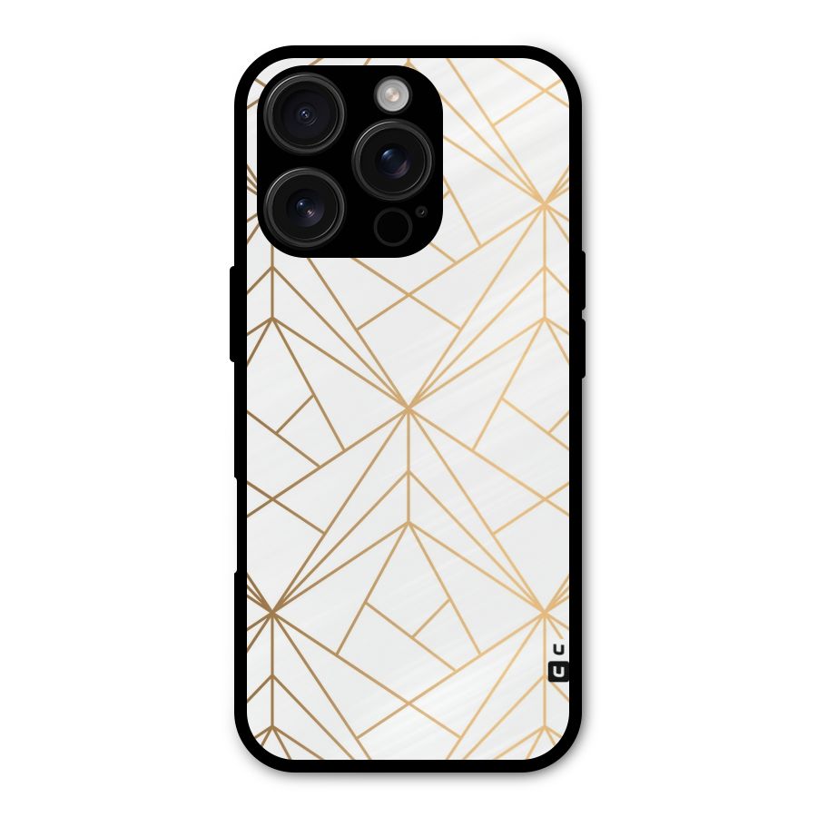White Golden Zig Zag Shockproof Hybrid Protection (Metal + TPU) Back Case Cover