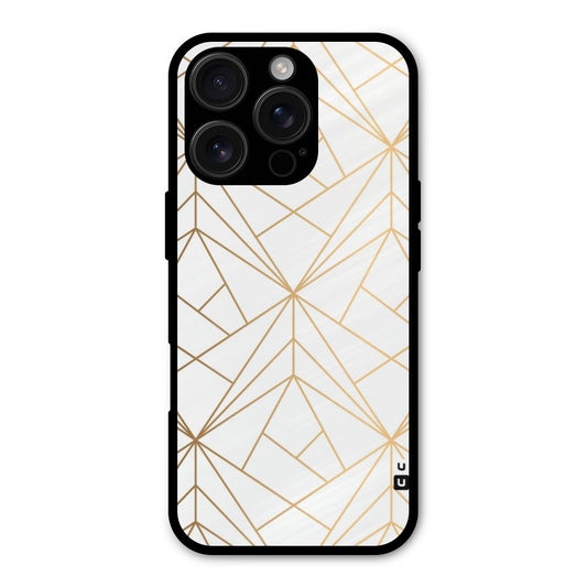 White Golden Zig Zag Shockproof Hybrid Protection (Metal + TPU) Back Case Cover