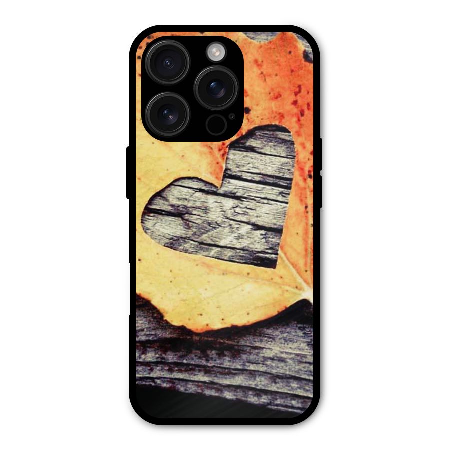 Wood Heart Leaf Shockproof Hybrid Protection (Metal + TPU) Back Case Cover
