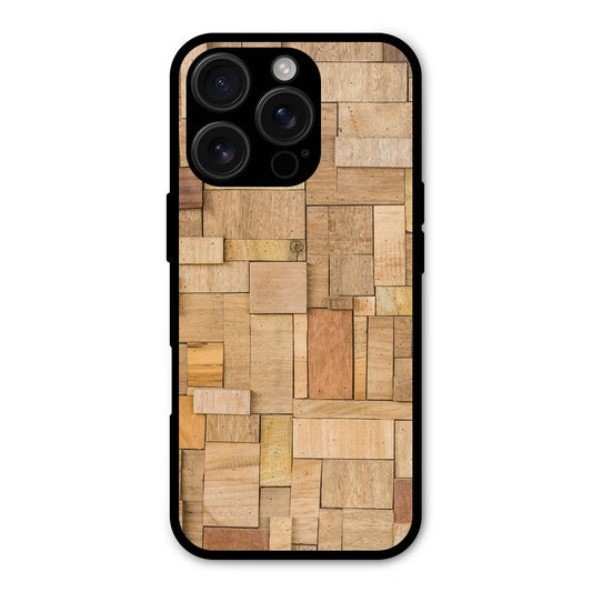 Wooden Blocks Shockproof Hybrid Protection (Metal + TPU) Back Case Cover