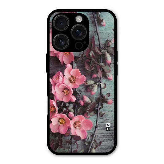 Wooden Floral Pink Shockproof Hybrid Protection (Metal + TPU) Back Case Cover