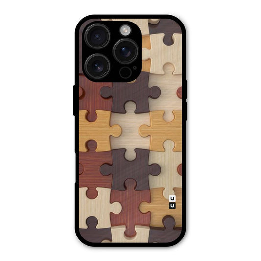 Wooden Puzzle (Printed) Shockproof Hybrid Protection (Metal + TPU) Back Case Cover