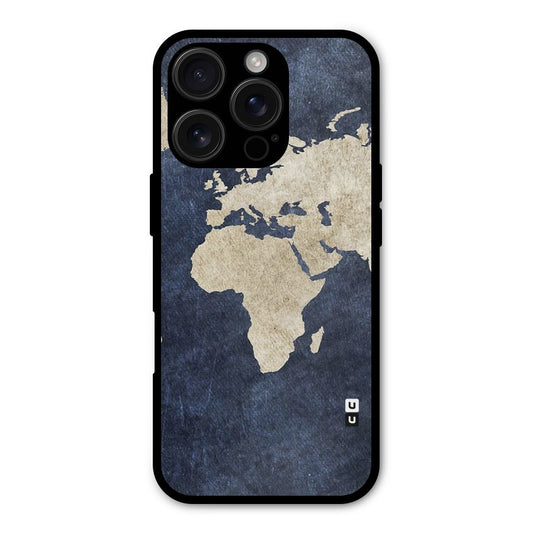 World Map Blue Gold Shockproof Hybrid Protection (Metal + TPU) Back Case Cover