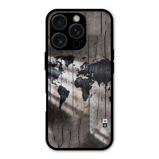World Map Wood Design Shockproof Hybrid Protection (Metal + TPU) Back Case Cover