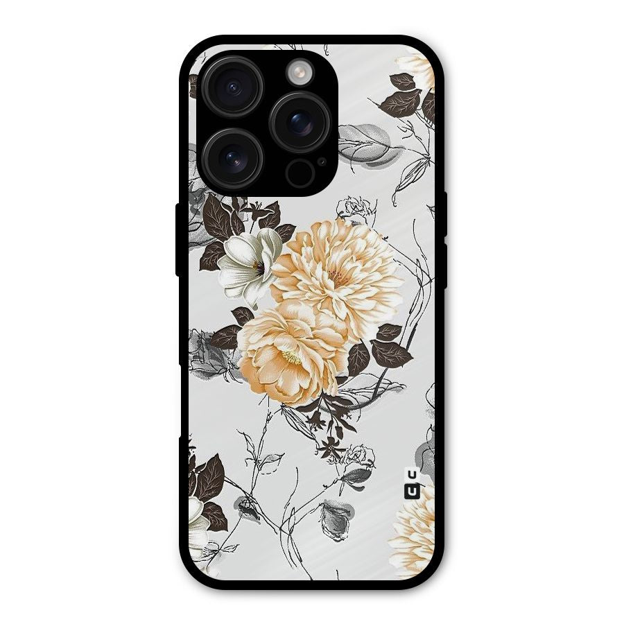 Yellow Floral Shockproof Hybrid Protection (Metal + TPU) Back Case Cover