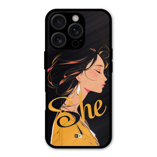 Yellow Lady Shockproof Hybrid Protection (Metal + TPU) Back Case Cover