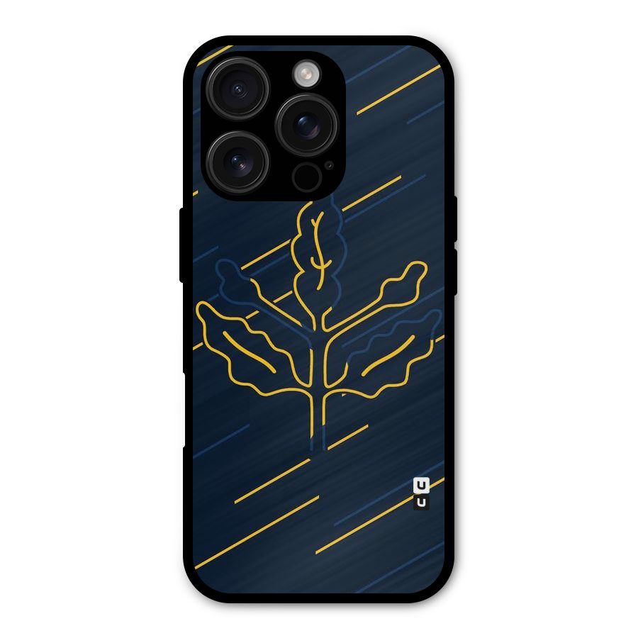 Yellow Leaf Line Shockproof Hybrid Protection (Metal + TPU) Back Case Cover